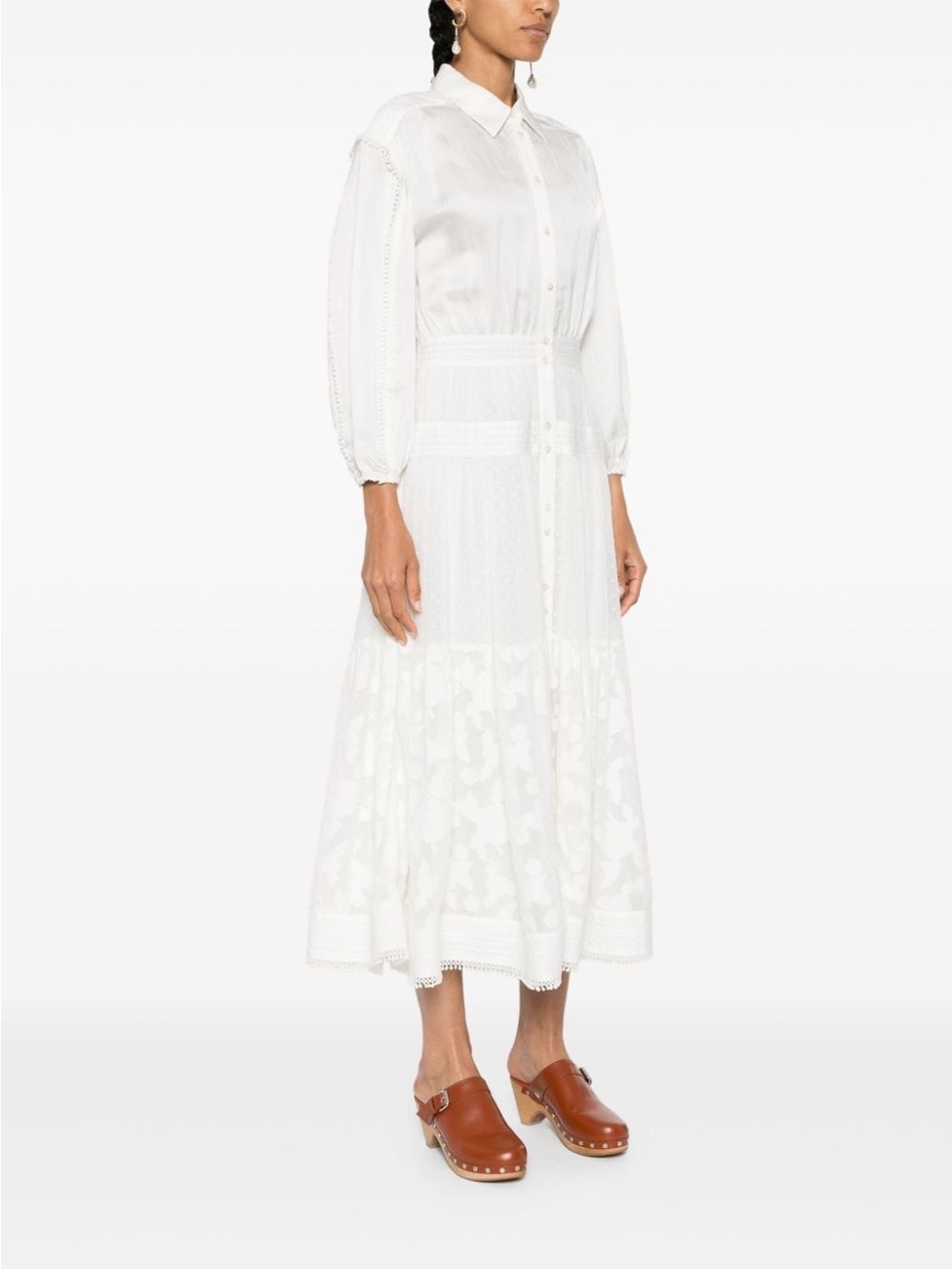 Maje White Button-Front Maxi Dress